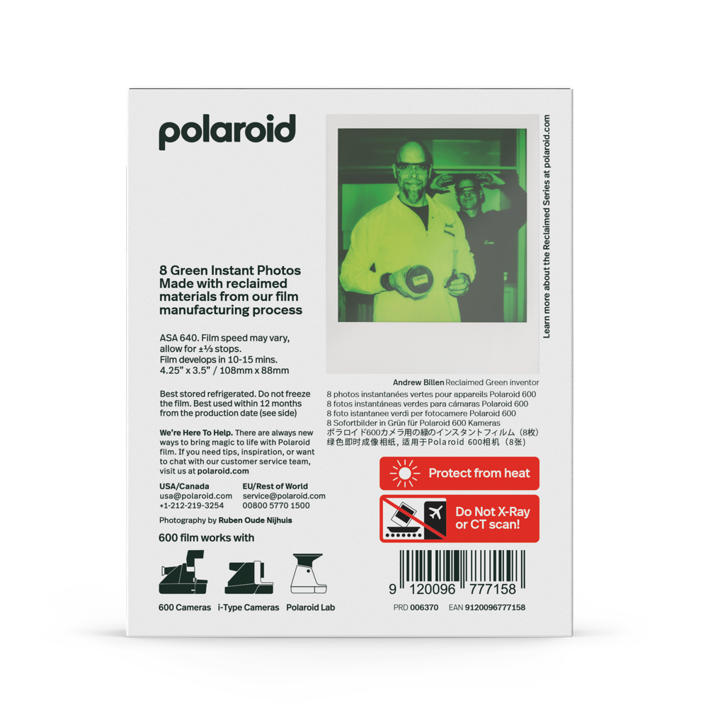 寶麗來 Polaroid 重生綠 Green 600 Film 特別版即影即有相紙 8 Instant Photos 8張 (通用於600&i-type相機 camera also OK)