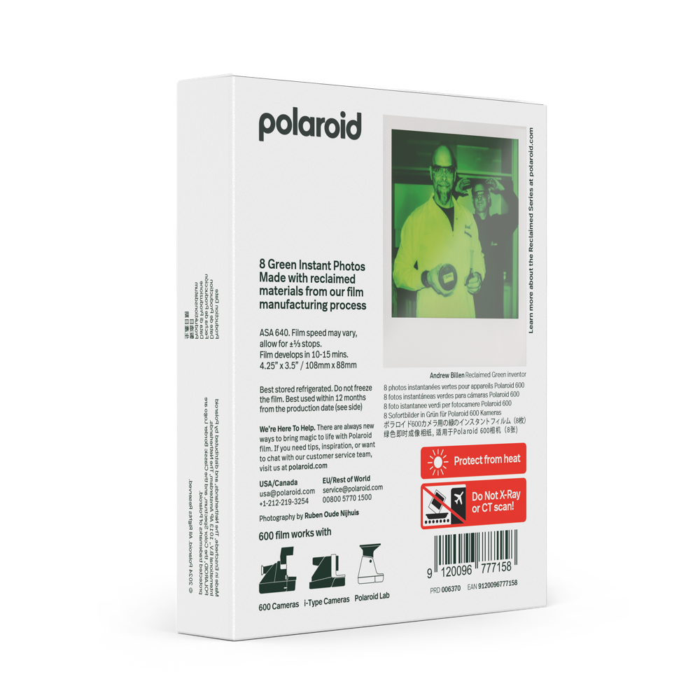 寶麗來 Polaroid 重生綠 Green 600 Film 特別版即影即有相紙 8 Instant Photos 8張 (通用於600&i-type相機 camera also OK)