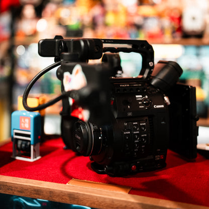 Canon C200 with 24mm f2.8, BP-A30 battery with charger, and small rig Vmount battery, Tilta cage with vmount converter