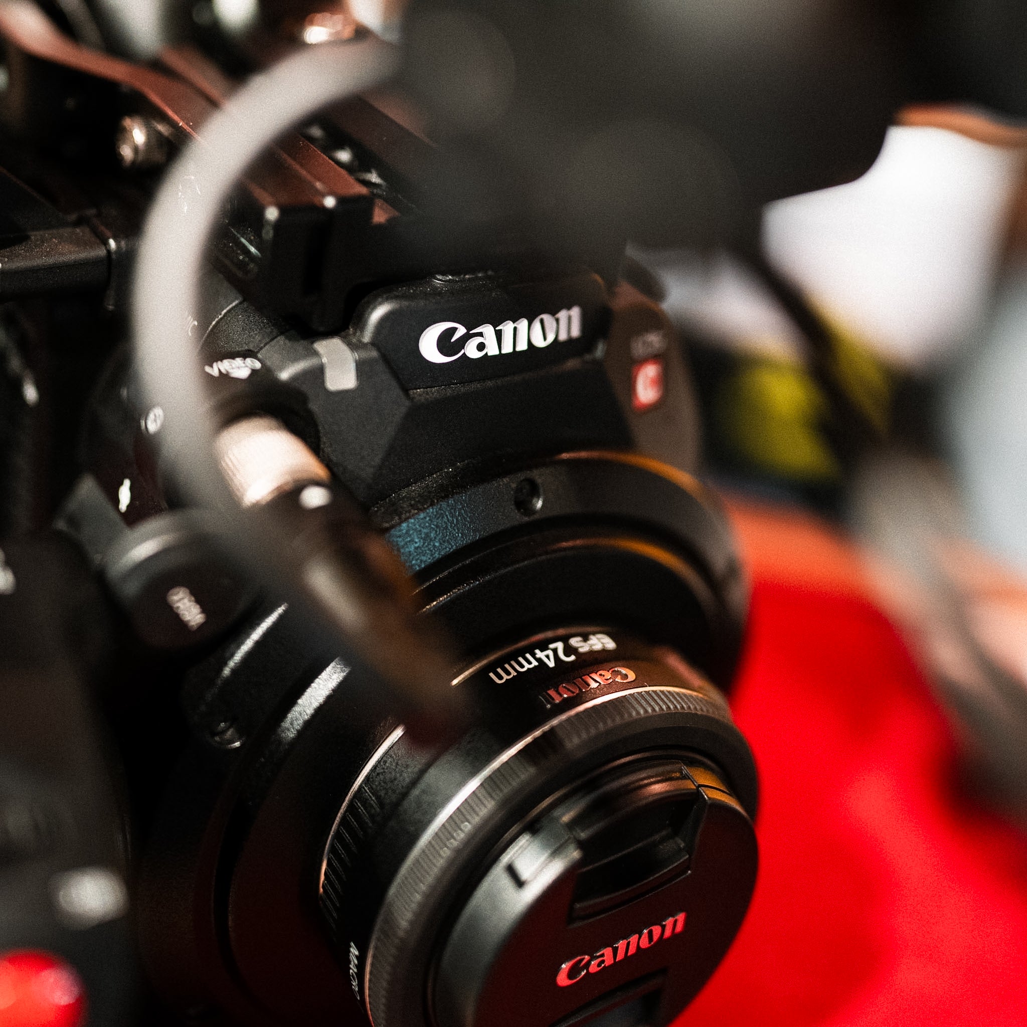 Canon C200 with 24mm f2.8, BP-A30 battery with charger, and small rig Vmount battery, Tilta cage with vmount converter
