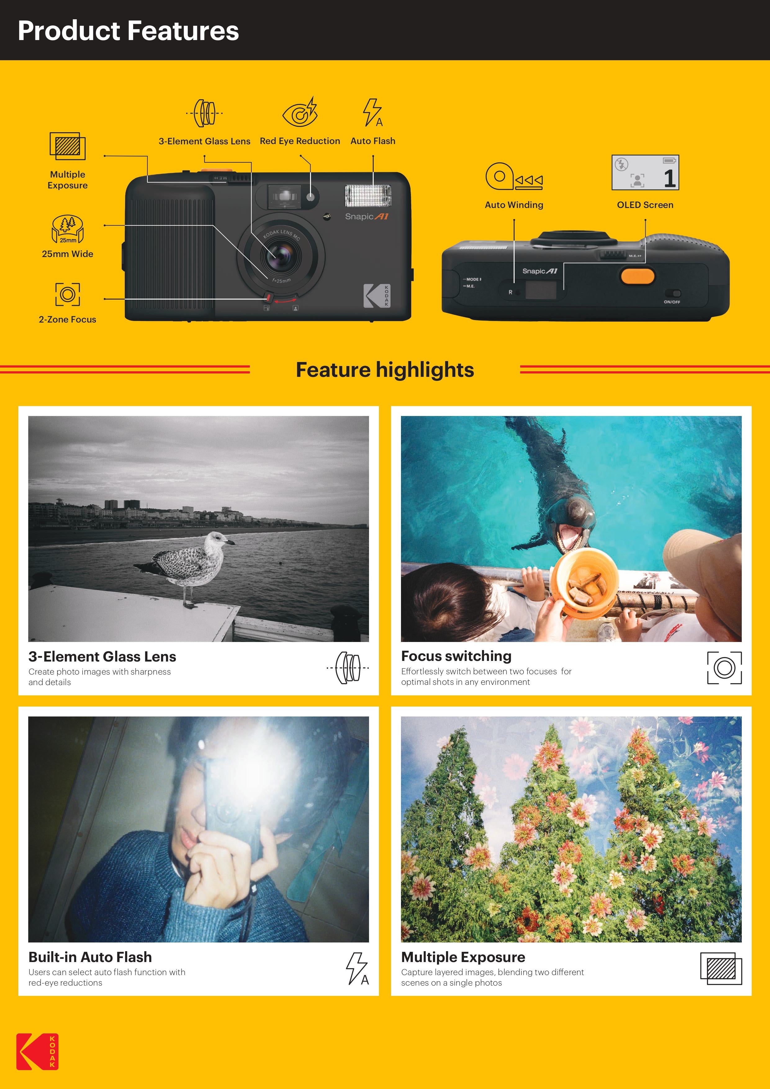 Kodak Snapic A1 35mm Film Camera   電動菲林相機 底片機